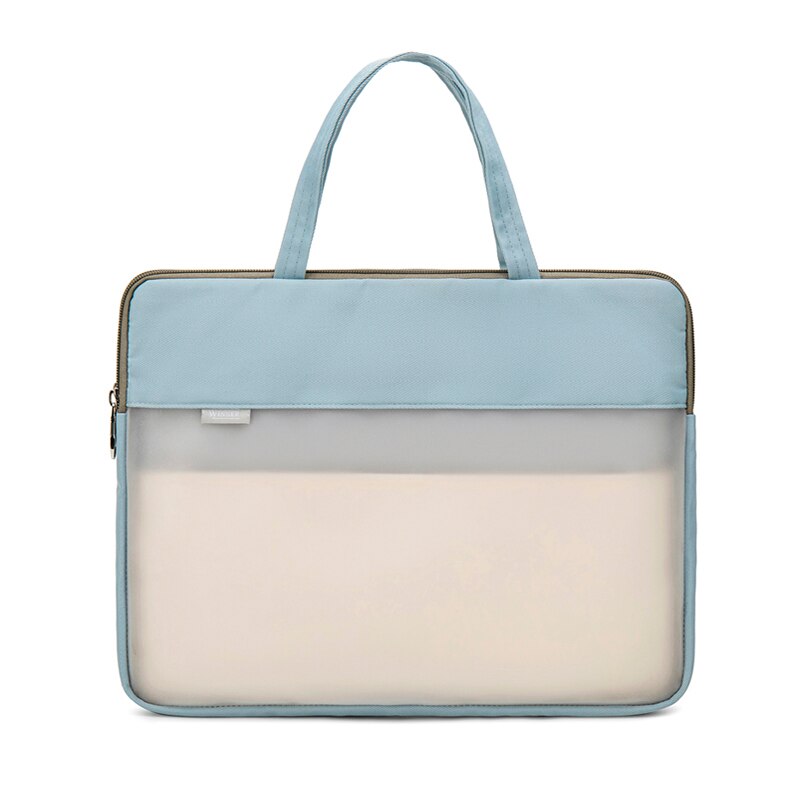Laptop Tas 13.3 14 Inch Waterdichte Notebook Tas Document Zak Voor Mannen Vrouwen Handtas Aktetas Tas: Light blue