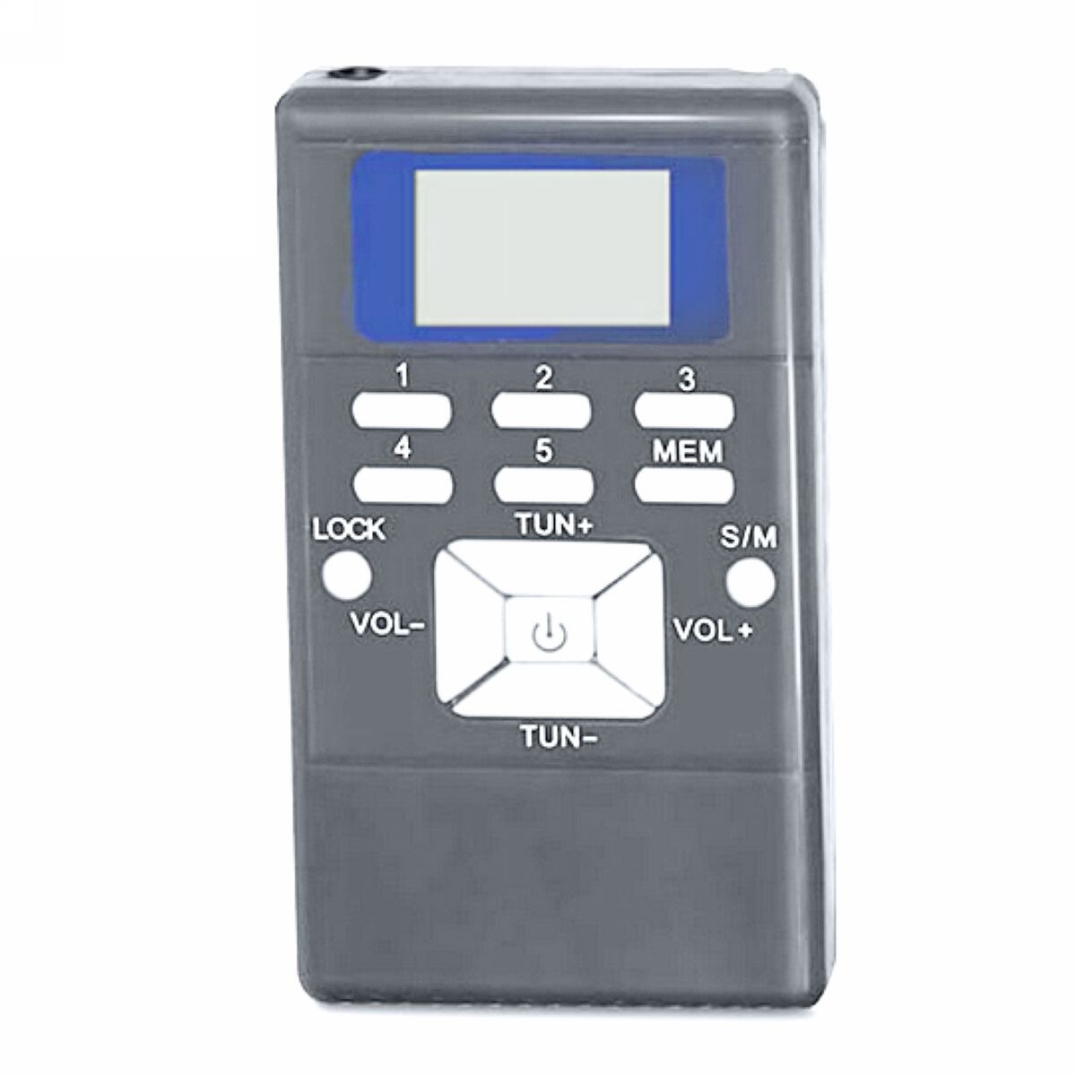 60-108MHz Portable Handheld Digital FM Radio Gray Plastic Shell FM Radio Receiver Battery Powered with Earphone