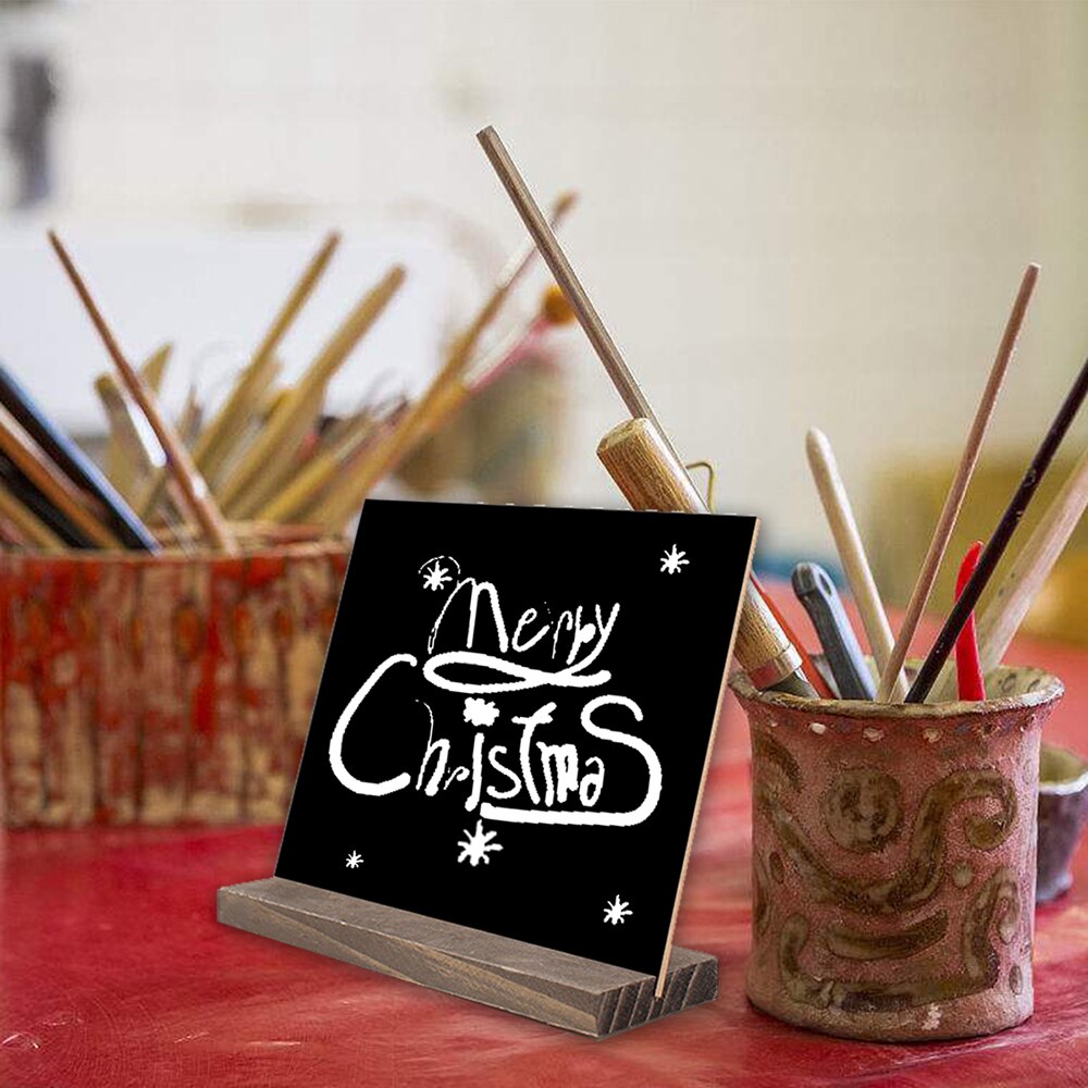 Double-sided Writing Small Blackboard with Base Bar Writing Blackboard Christmas wooden blackboard Writing Painting Decoration