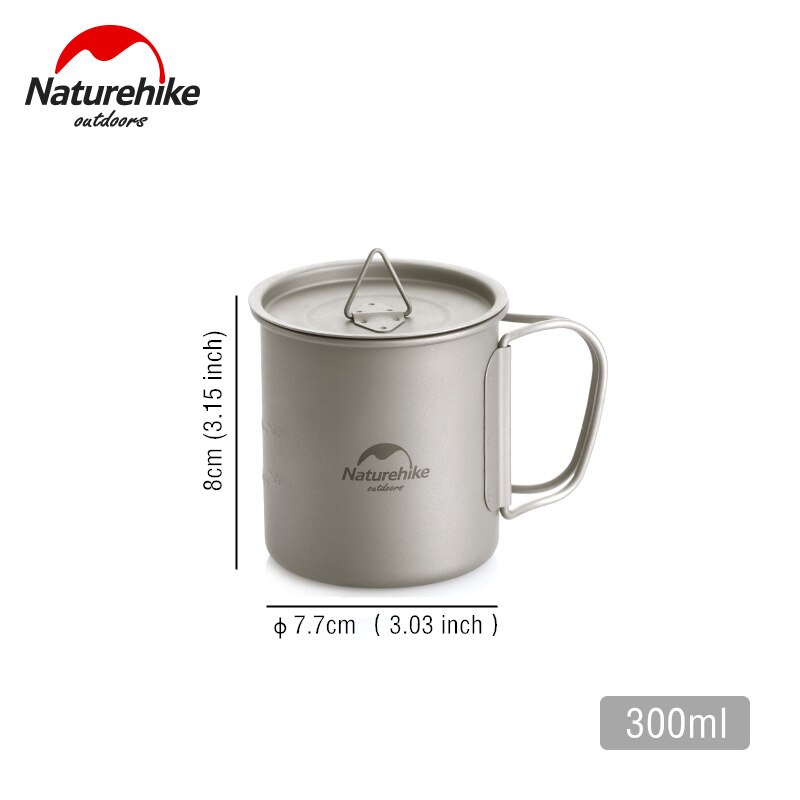 Naturehike Titan Tasse Camping Titan Schüssel draussen Geschirr Becher mit Faltbare Griff Tragbare Kochgeschirr für Wandern Picknick: Tasse - 300ml