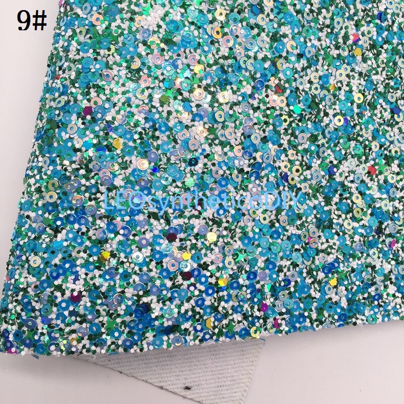 Tissu à paillettes 21x29cm, cuir épais à paillettes pour faire des nœuds, 1 pièce, 4S10: 9