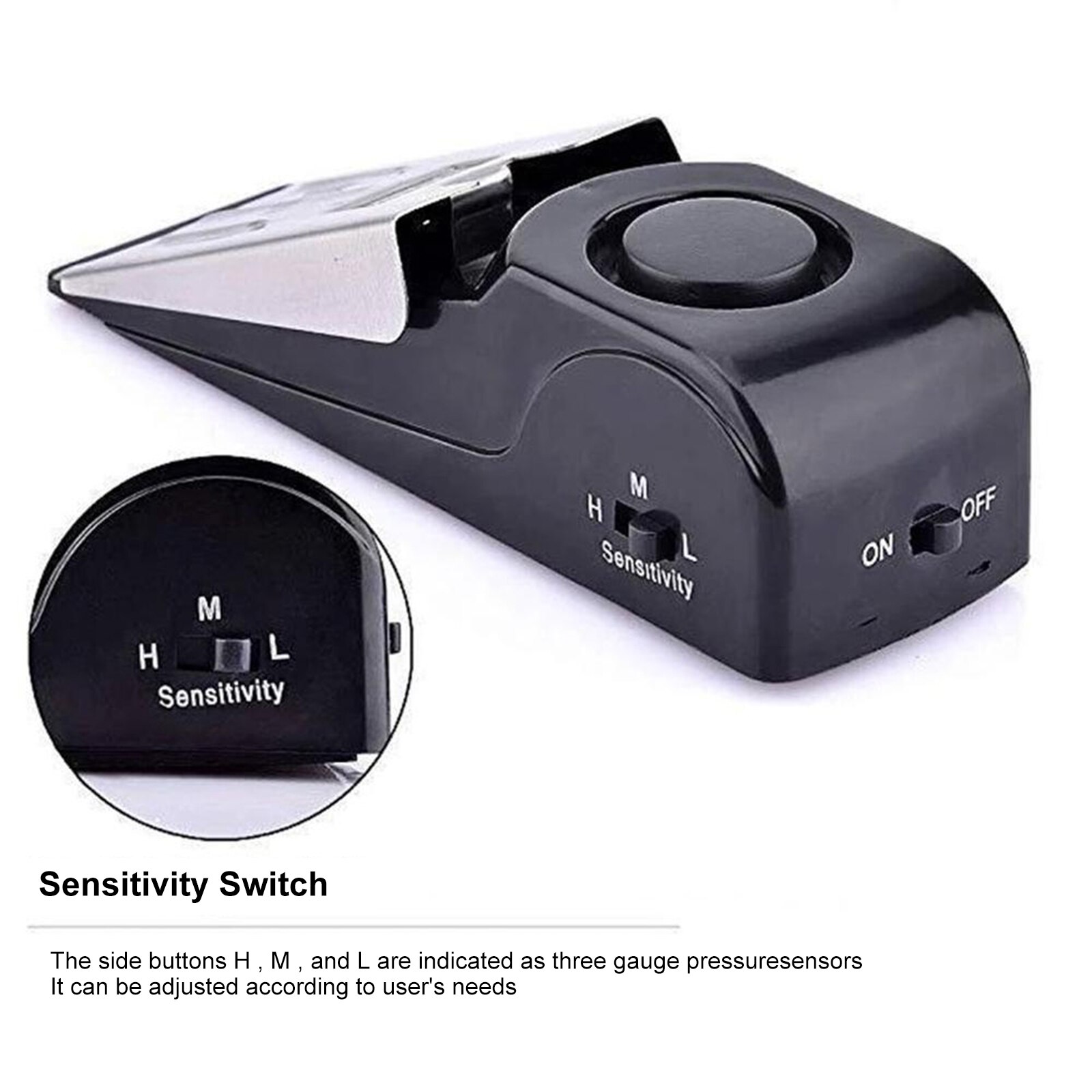 120dB Mini Wireless Vibration Alarm Door Stop Alarm for Home Wedge Shaped Stopper Alert Security Blocking System