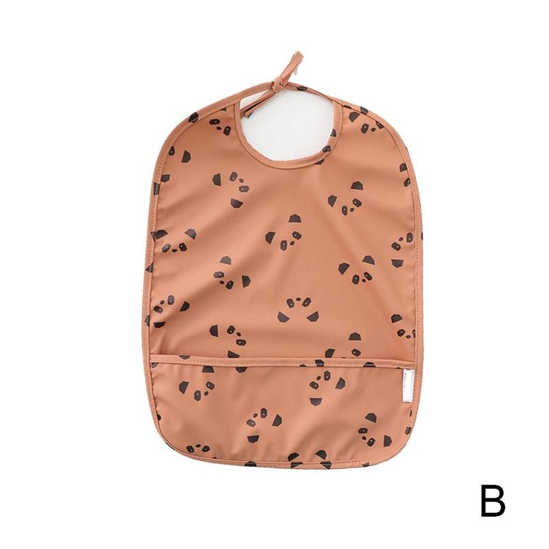 Baby Mouwloze Bib Met Pocket Baby Spullen Kinderen Accessoires Voeden Tekening Schort Waterdichte Verstelbare Leuke Print Slabbetjes: Black