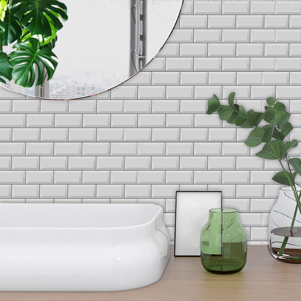 Funlife® Tile sticker Oil Proof Oil Proof Peel & Stick Removable Self-Adhesive Bathroom Decorative Floor DIYKitchen Backsplash