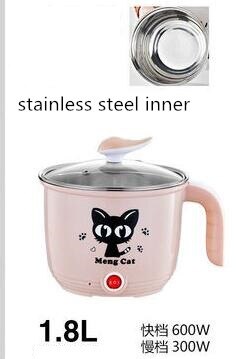 220V Mini Electric Pot Portable Multi Cooker Stainless Steel / Non-stick Inner Available Household Electric Rice Cooker: 1