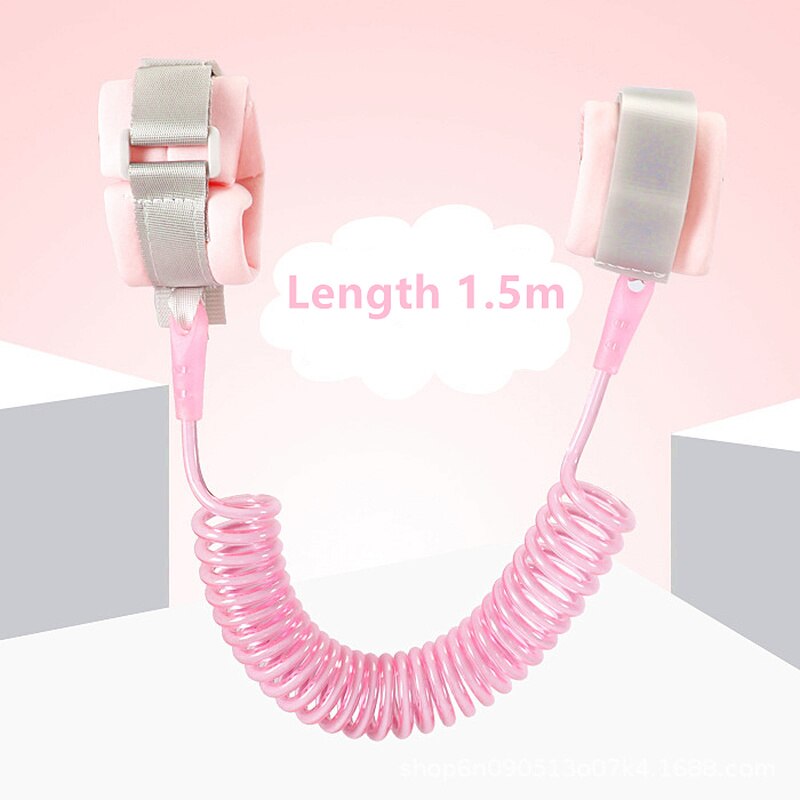 Criança segurança arnês trela anti perdido pulso ajustável ligação tração corda pulseira cinto do bebê crianças para a criança borboleta: Pink