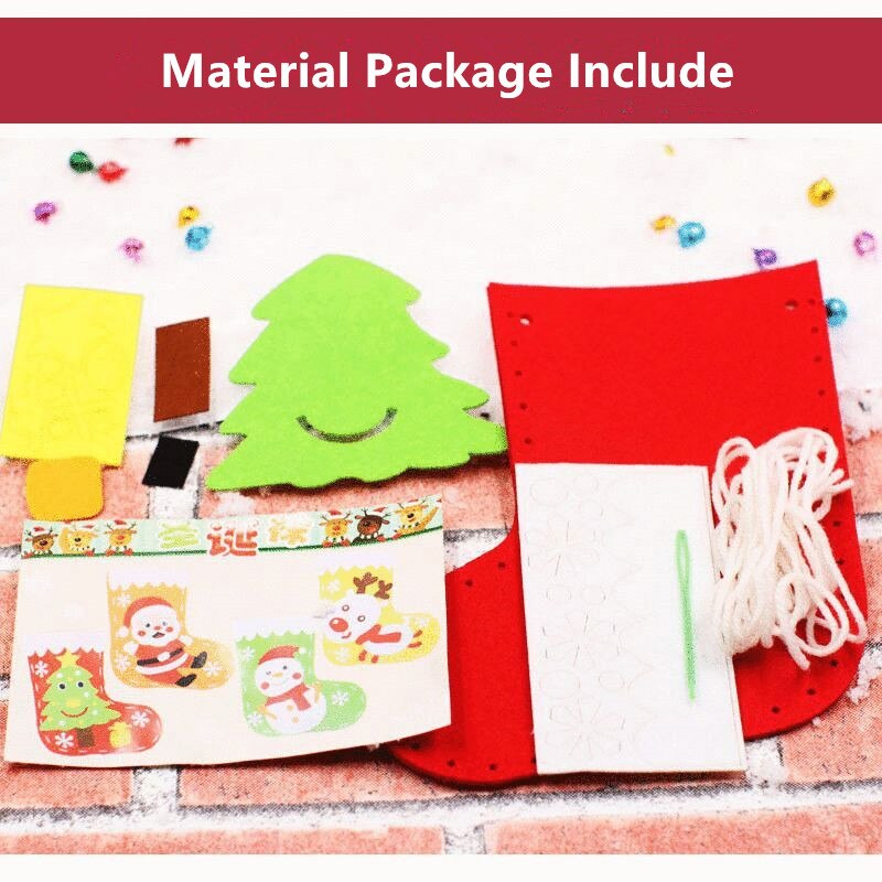 4 Stijlen Van Ambachtelijke Kits Kerst Sokken Naaldvilten Leuke Kerstman 'S Sokken Voelde Dieren Sokken Materiaal pakket