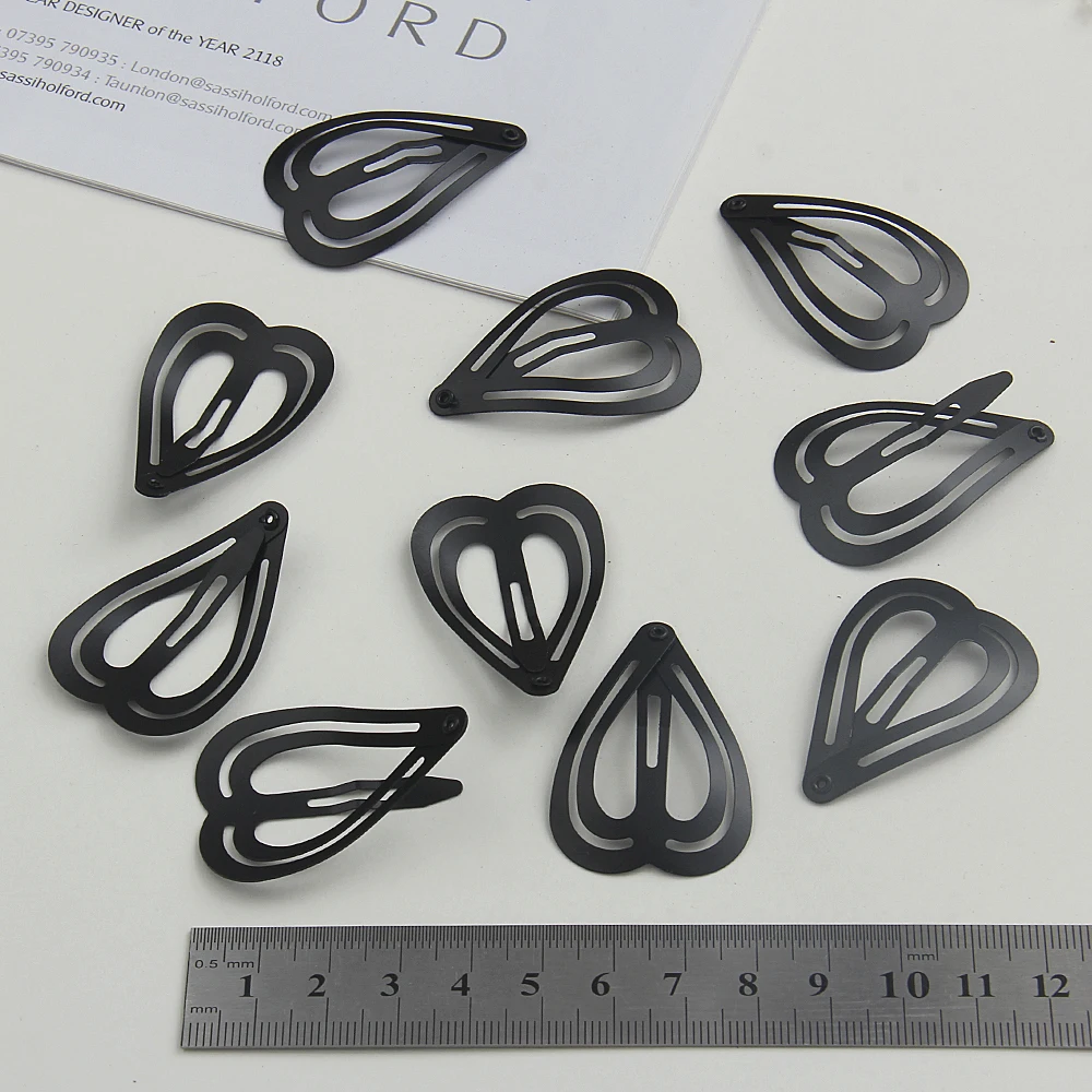 Pasador de estilo Y2K para mujer, horquillas negras simples, Clips BB, tocado, pasadores, accesorios para el cabello, 10/6 piezas: L / Rojo