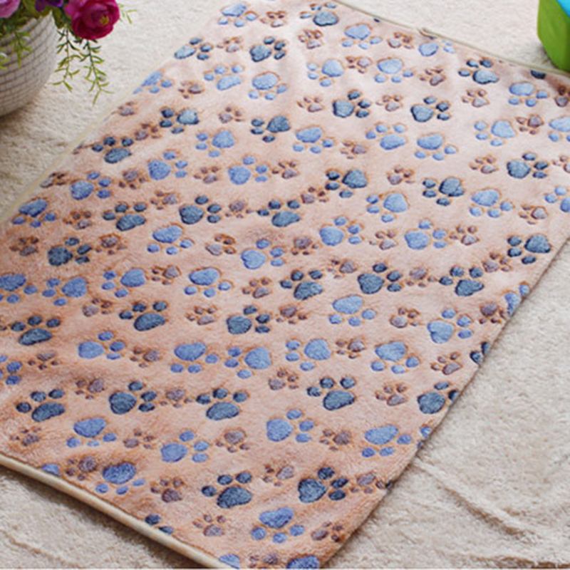 76x52cm piękne zwierzę małe duże ciepłe łapa drukuj placki szczeniak Kot polarny miękki koc łóżka mata #80172: brązowy