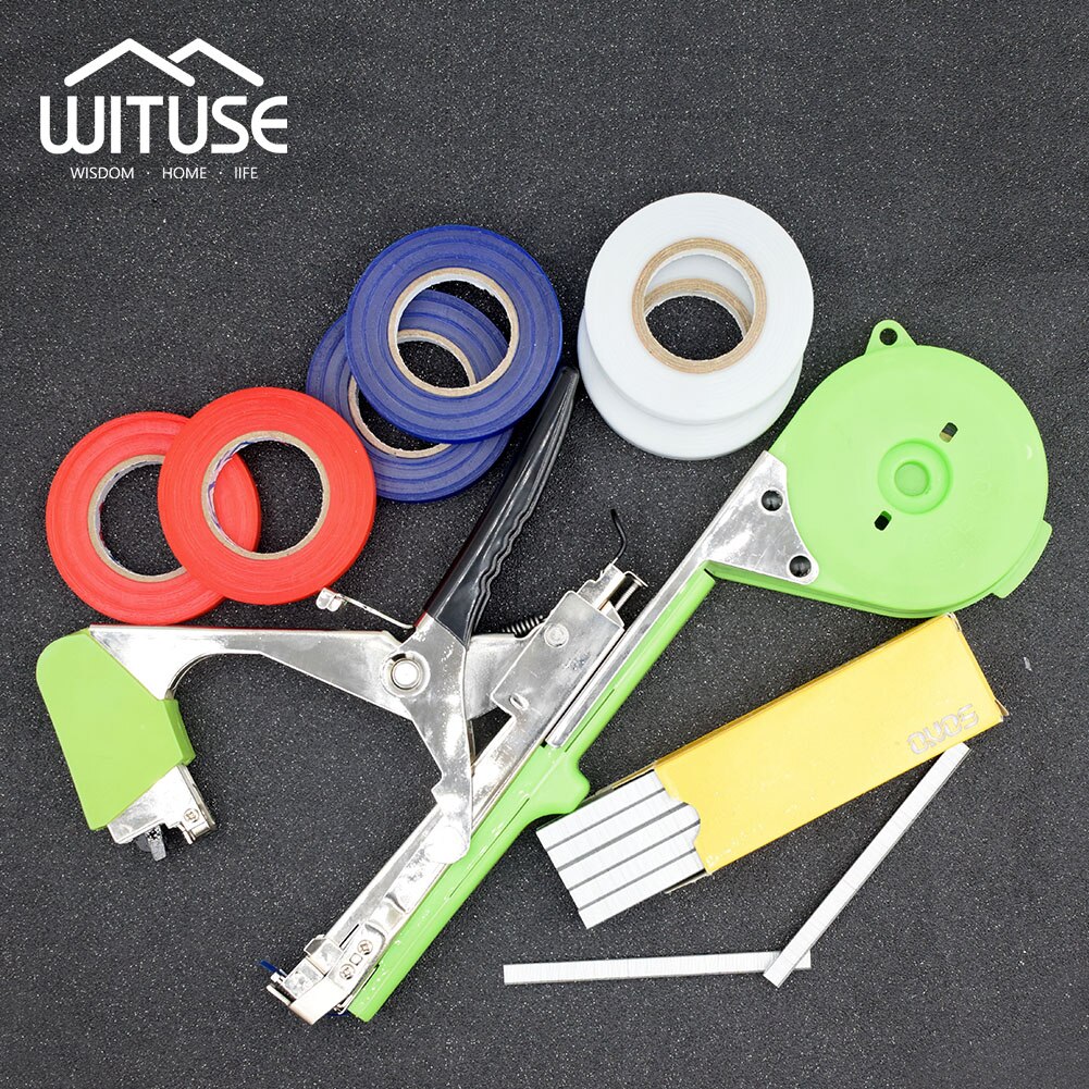 WITUSE économie de travail fruits légumes branche vigne tige attachant Machine à relier ruban attaché outil plante pépinière bandes + agrafes approvisionnement: EQF727