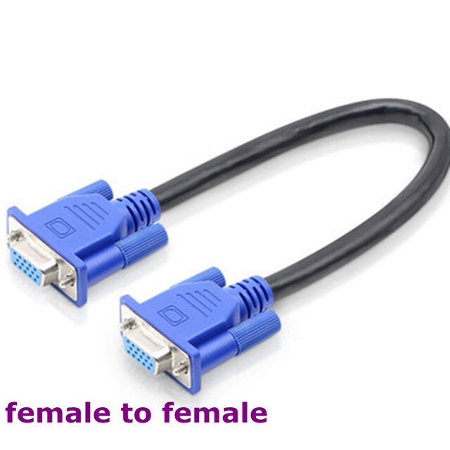 0,25 m HD 15Stift VGA D-sub Kurze Video Kabel Stecker auf Stecker M/M Männlich zu Weiblich und Weiblich, um Weibliche für Computer Monitor TV: Schwarz / Anderes