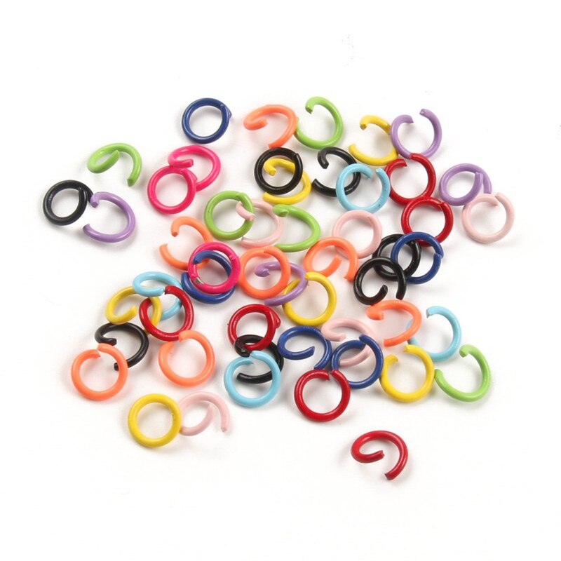 50 sztuk/partia 8mm metalowy otwarty pierścień Jump Multicolor podział pętli pierścienie bransoletka materiały do tworzenia biżuterii Handmade akcesoria DIY