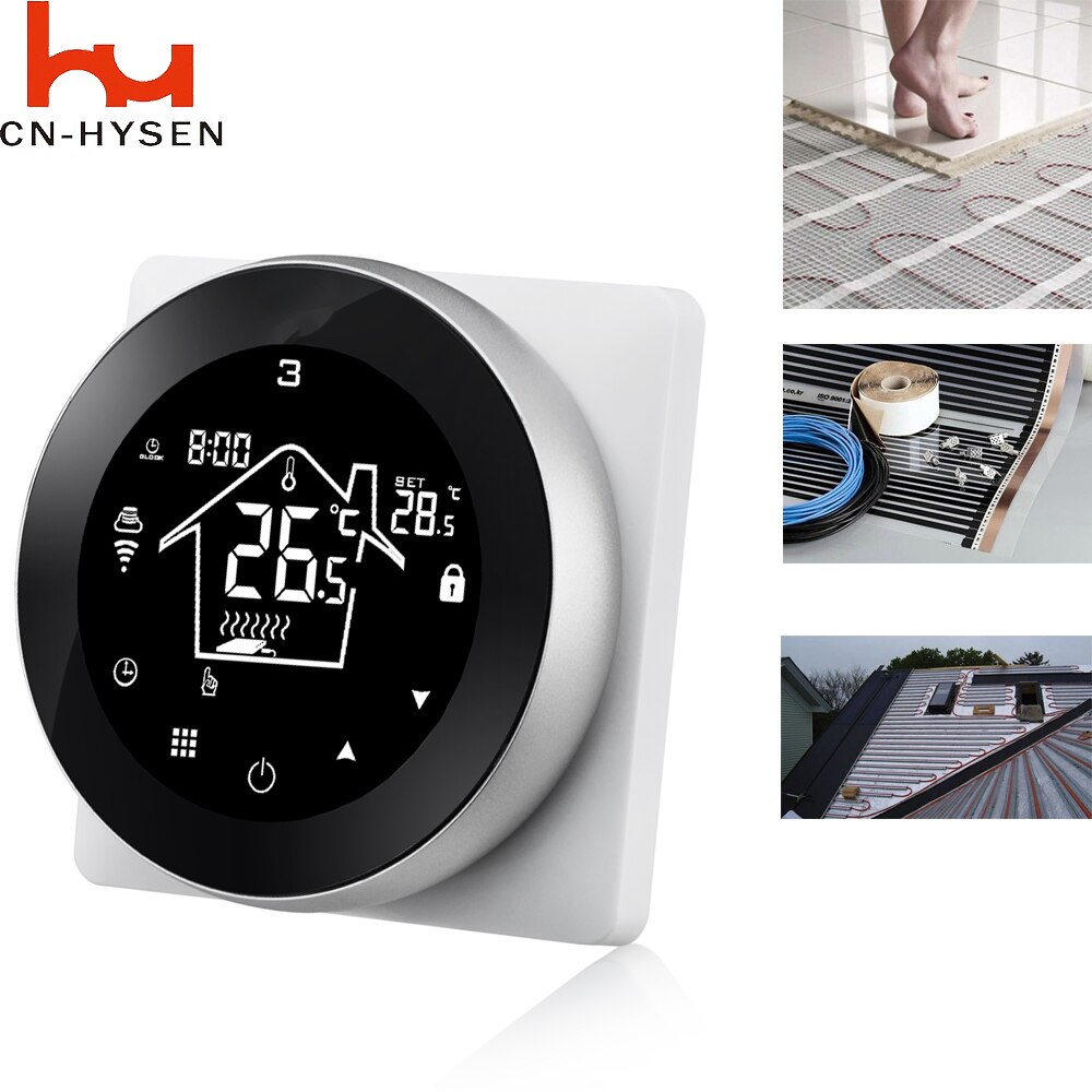 HY312-WIFI Ronde Slimme Thermostaat Met Grote Touch Screen Elektrische Vloerverwarming Wifi Contral Met Tuya,Alexa