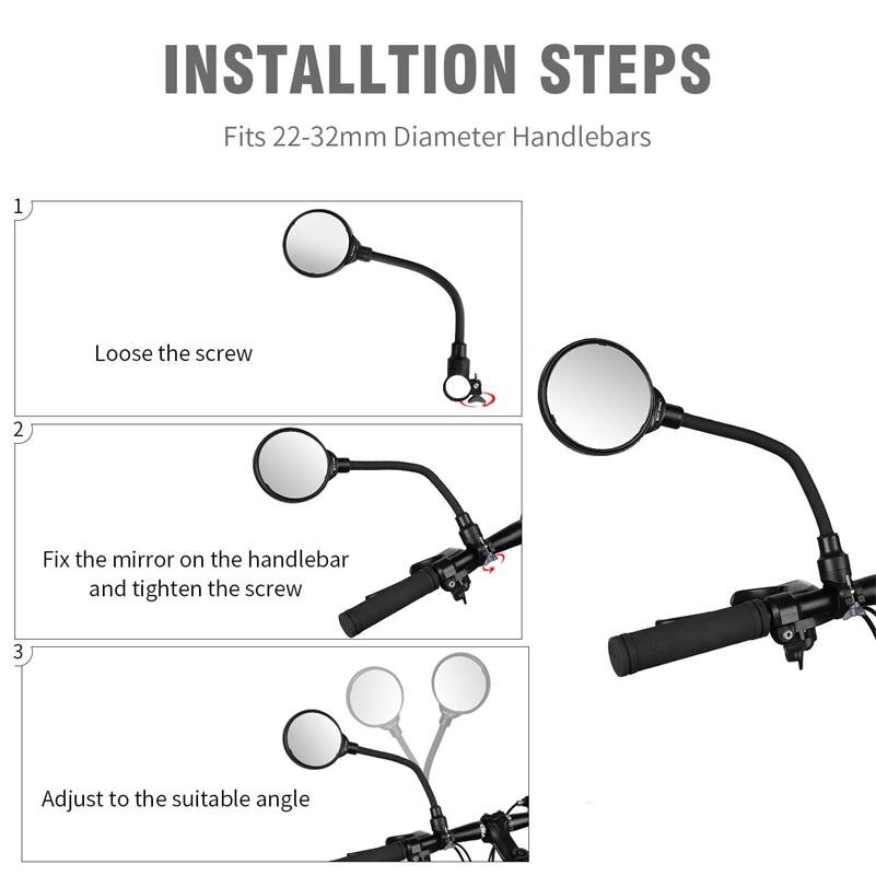 1Pcs Fiets Verstelbare Spiegel Mtb Racefiets Achteruitkijkspiegel Veiligheid Stuur Hoek Spiegels Fietsen Achteruitrijcamera Fiets Accessoires Onderdelen
