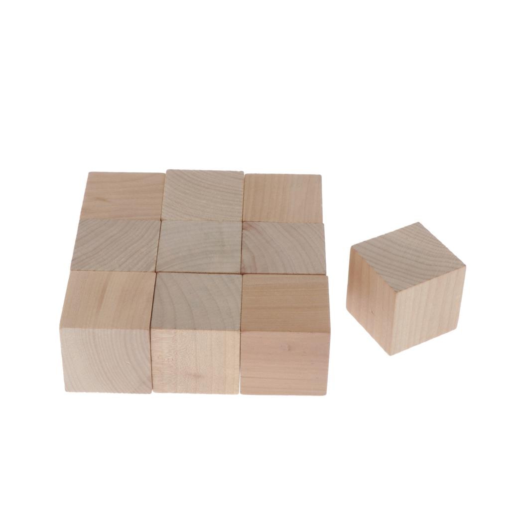 5Cm Houten Kubussen, 10Pcs Onvoltooide Vierkante Houten Blokken Voor Kinderen Wiskunde Onderwijs, Ambachten & Diy Projecten