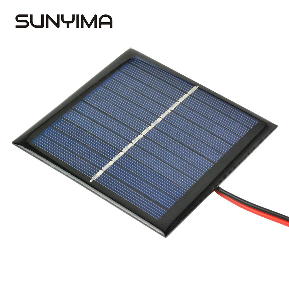 SUNYIMA 5.5V 1W Solar Panel DIY Photovoltaic Solar Cell Car Lamp Light Sun Power sunpower Solar battery 95*95mm for 3.7V Battery