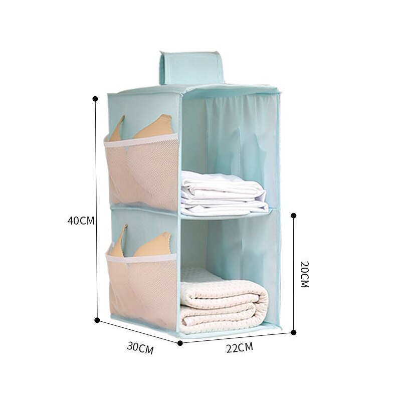 Armario de múltiples capas plegable, estante de almacenamiento de artículos, colgador interior de ropa, organizador de armarios, estante de almacenamiento: Blue / 4 layer