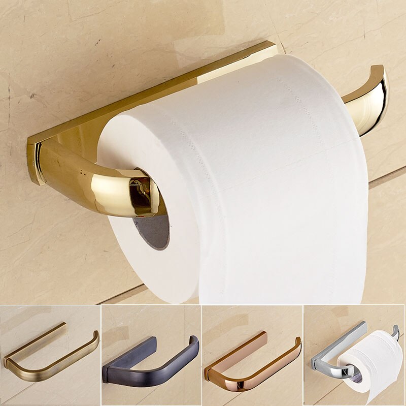 Toilet Paper Roll Holder Gold/Antique/Chrome/White/Rose Gold Paper Rack Tissue Holder Wall Mounted Paper Holder Paper Ranger