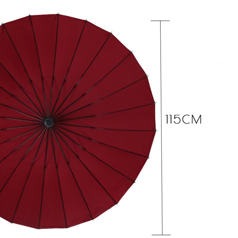 Paraguas de lluvia de calidad para hombres 24K fuerte doble a prueba de viento de fibra de vidrio de mango largo