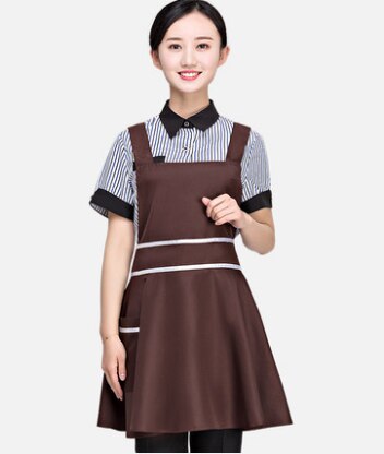 4 colors black waitress apron with the pocket cooking apron chinese restaurant uniform apron fast food wear restaurant apron: coffee