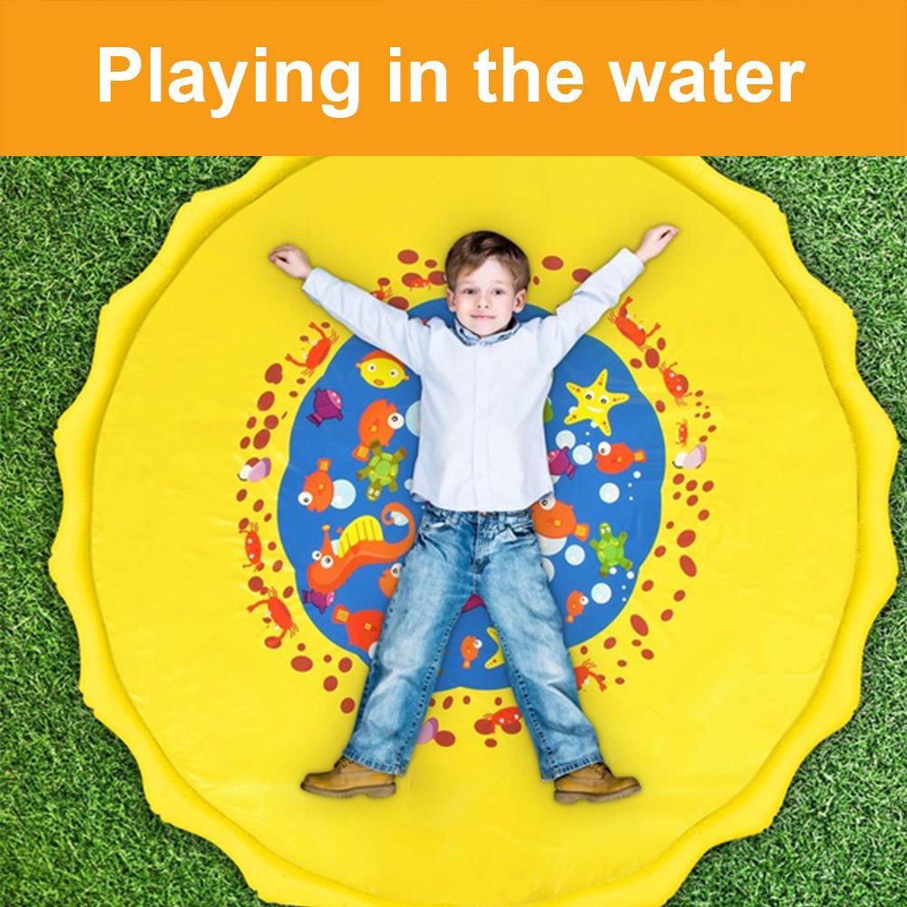 Lek vannmatte plen spill pute svømmebasseng oppblåsbar spray vann pute pvc spill familie hage klapp sommer