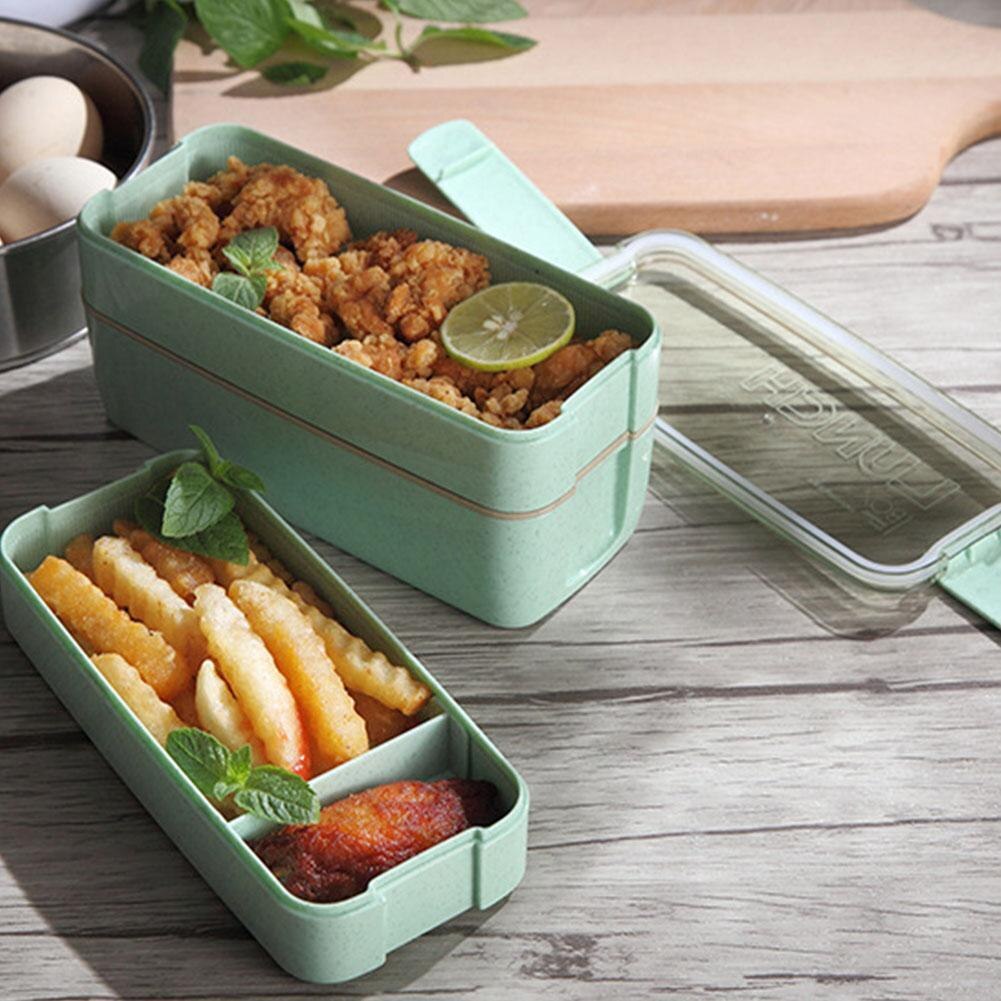 Lunch Box 3 Layer Wheat Straw Bento Boxes Microwave Dinnerware Food Storage Container Lunchbox