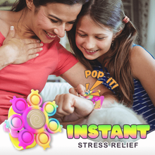 Blæksprutte spinning pop popping fidget legetøj sit anti-stress armbånd whirl light armbånd kawaii push bubble jule børn