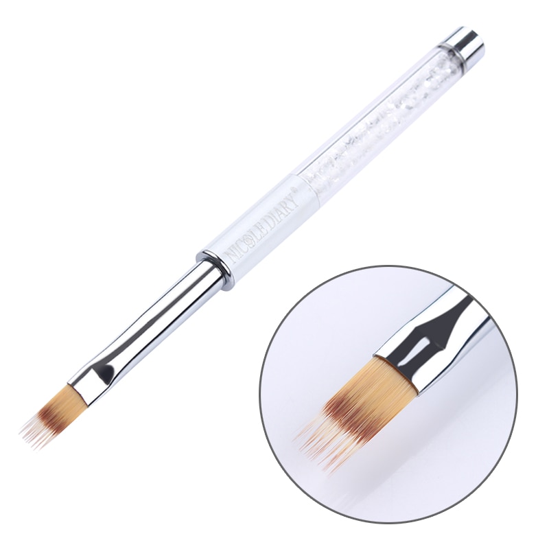 Nicole diary 1 pc gradiënt schilderpen tekenkwast witte strass handvat nagelkunstgereedschap