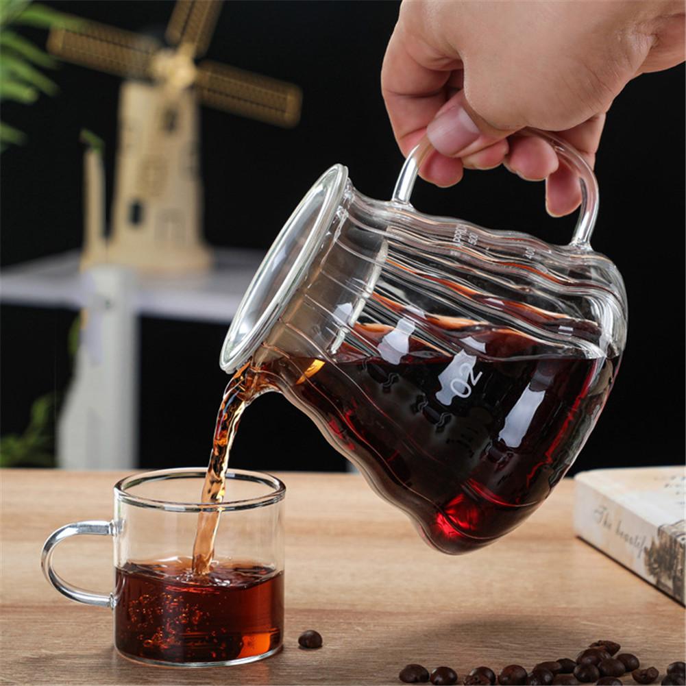 Glas kaffekande kaffekedel genanvendelig varmebestandig kaffe tekande redskab kaffe server barista percolator 300ml 500ml 700ml
