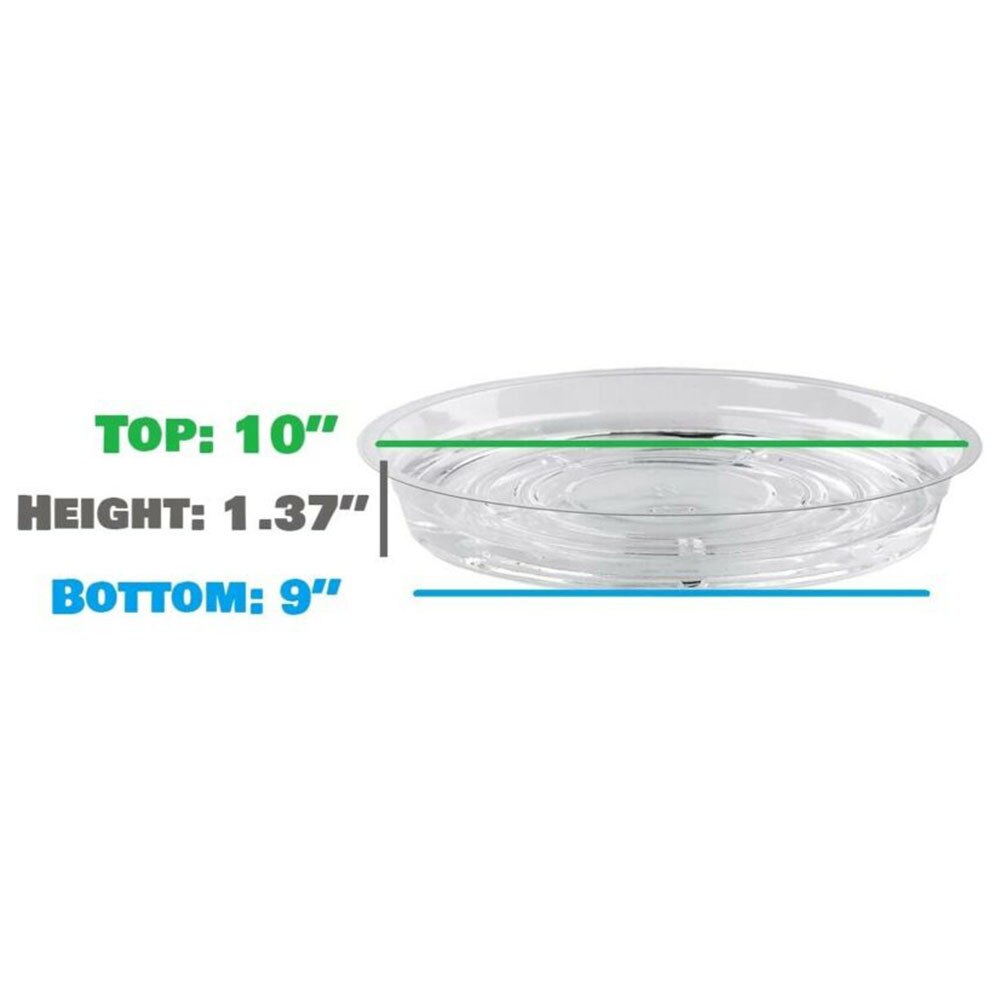 10pcs Garden Plant Saucer Drip Tray Round Flower Pot Base Plastic Clear Snack Container Desktop Trash Storage 6/8/10 Inch