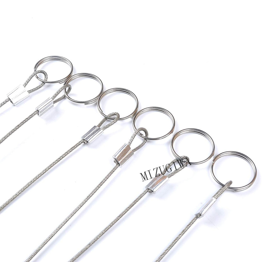 12" (30.5cm) Lanyard Cable Tether Safety Wire for Loss Prevention 2 Loops w/Quick Release Ring & Rubber Coating Stainless Steel