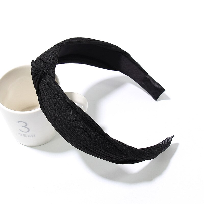 1 Pc Verkoop Boog Knoop Haarband Zachte Katoen Comfortabele Zoete Eenvoudige Meisjes Doek Cross Solid Hoofdband Haar accessoires: 26