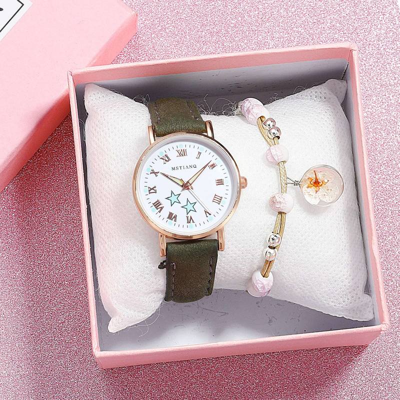 Lichtgevende Sterren Vrouwen Horloges Dames Horloges Casual Lederen Band Quartz Horloge Klok Montre Femme Relogio Feminino