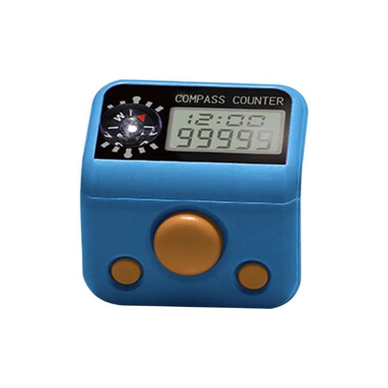 Finger Tally Counter with Compass Digital Electronic Tasbeeh Counters Lap Track Handheld Clicker Re-settable Counter B85C