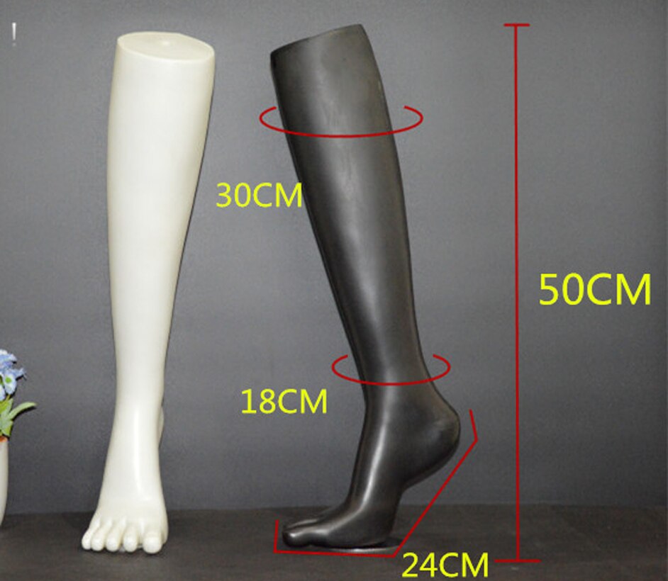 1 Pc Female Mannequin Feet Plastic Stand Mid Silk Socks Dummy Part Leg Five Open Toes Foot Black Color