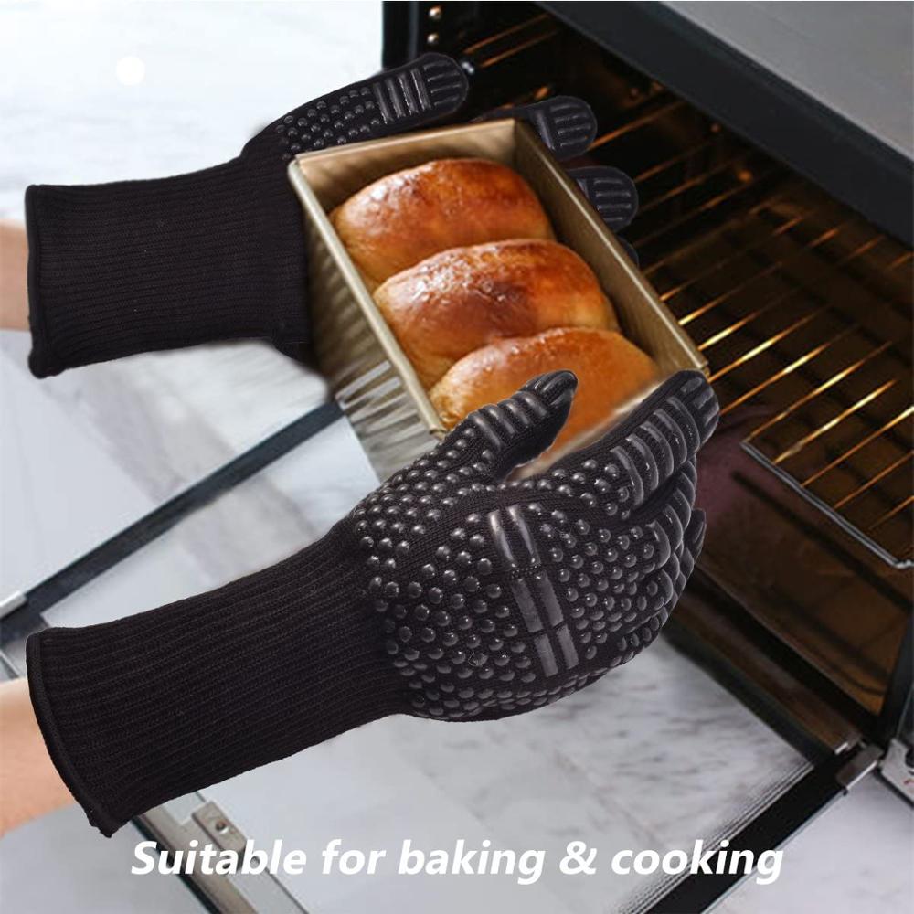 Multi-Purpose Extreme Heat Resistant BBQ Oven Gloves Handling Food Right on Cast Iron Fireproof Indoor Outdoor Use
