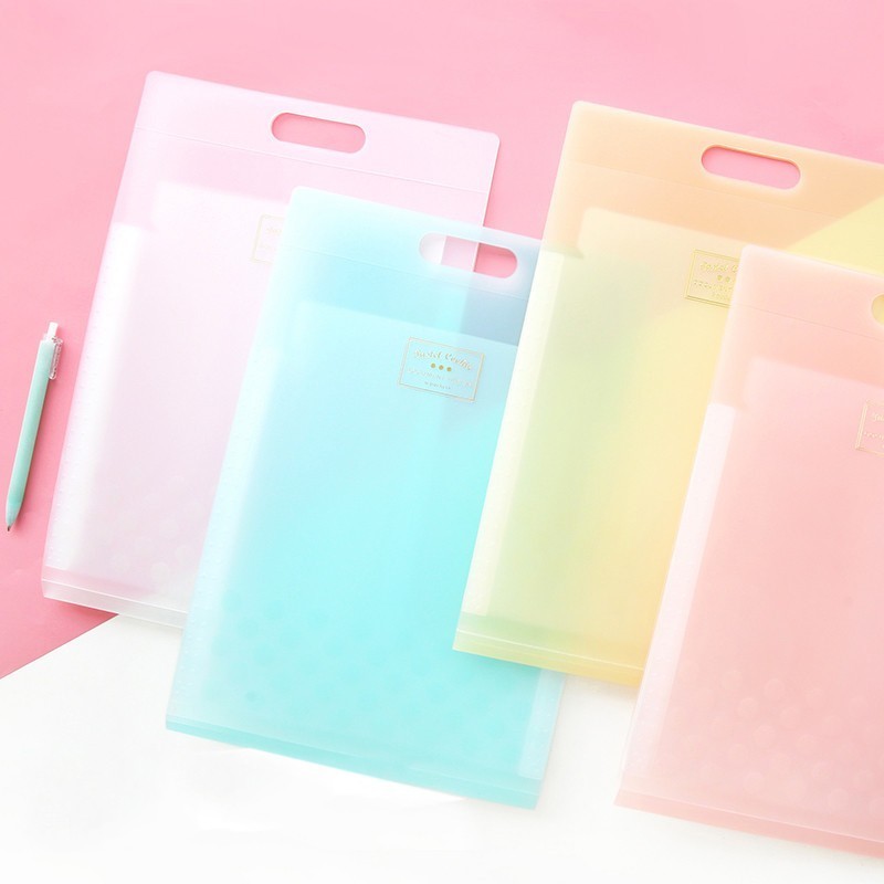 KOKUYO-sac de rangement pour Cookies Pastel WSG-DFC65 A4 6P, portefeuille extensible, Style Portable