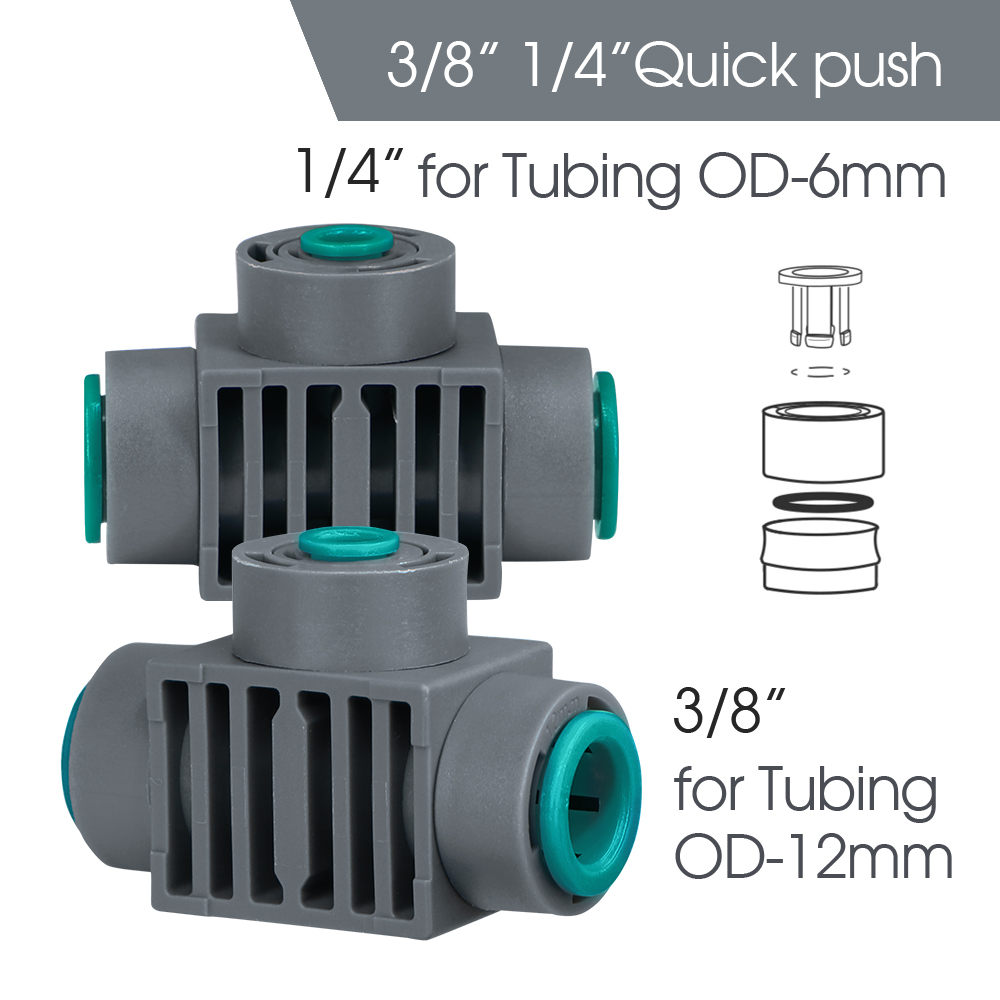 Raccord rapide de tube d'arrosage OD-12MM facile à installer 3/8 "joint de tuyau pour la maison jardin tuyau d'irrigation coude en T raccords égaux: Rouge / 1/2 ''