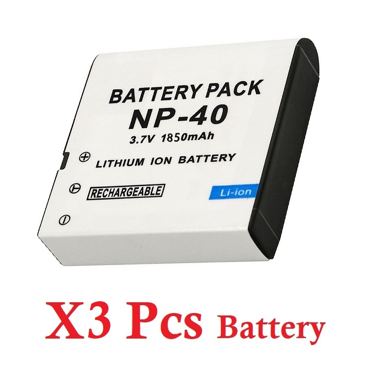 Batterie 1850mAh NP-40 NP40 pour Casio EX-Z30 Z40 Z50 Z55 Z57 Z400 Z750 Z850 FC100 KOMERY 4K, caméra caméscope, chargeur pour NP 40: Bleu