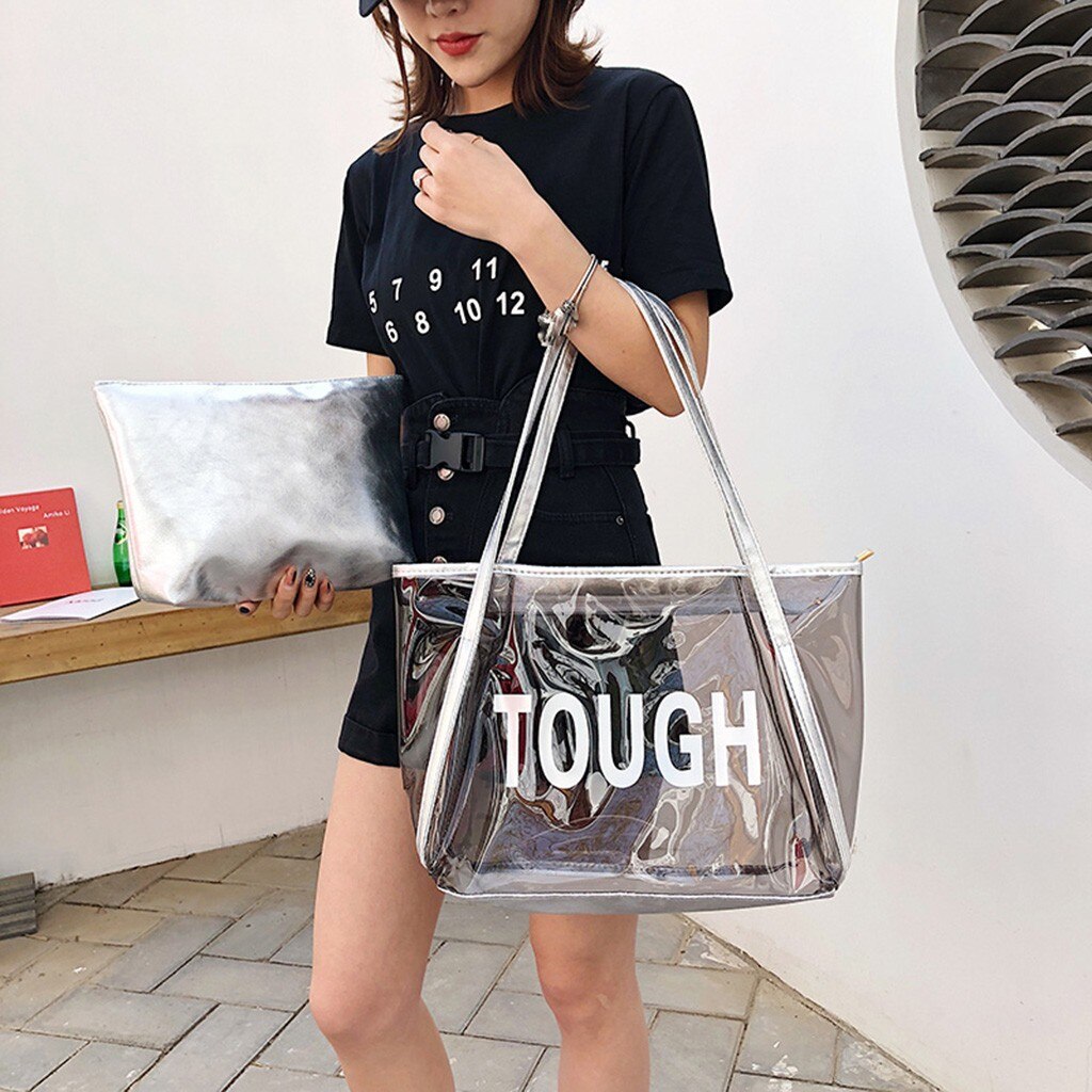 Women Ladies Transparent Crossbody Messenger Handbag Waterproof Beach Bags for women luxury brand Bag Сумка Женская
30: E