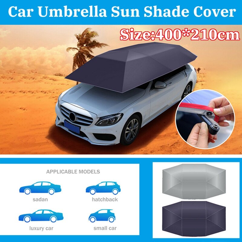 Voiture parapluie pare-soleil couverture tente tissu 4X2.1M universel UV protéger sans support bleu
