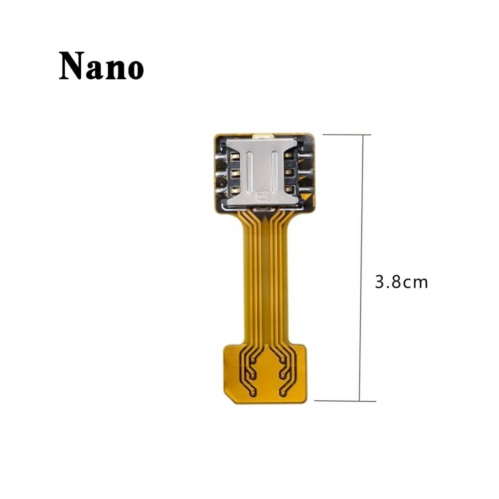 Hybrid Double Dual SIM Card SD Adapter 3.8 / 10cm For Android Extender 2 Nano Micro SIM Adapter For Android Phone: 3.8cm Nano to nano