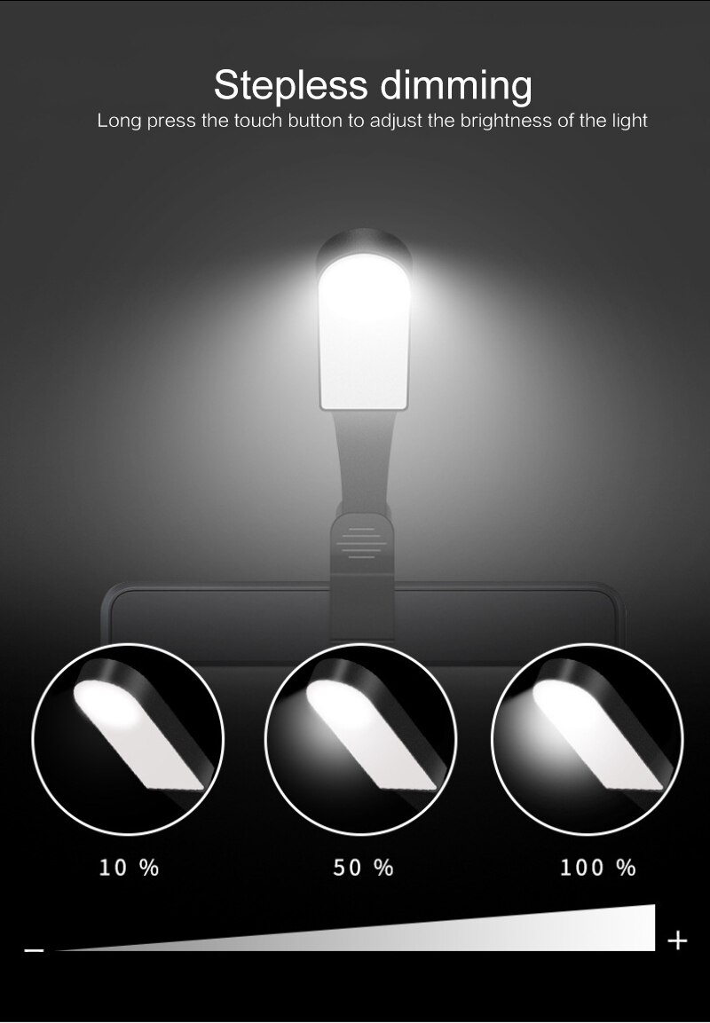 3 Mode Book Light Book Reading Lamp Clip-on Book Lights Folding LED Night Lamp For Reader Kindle Adjustable Flexible With Batter