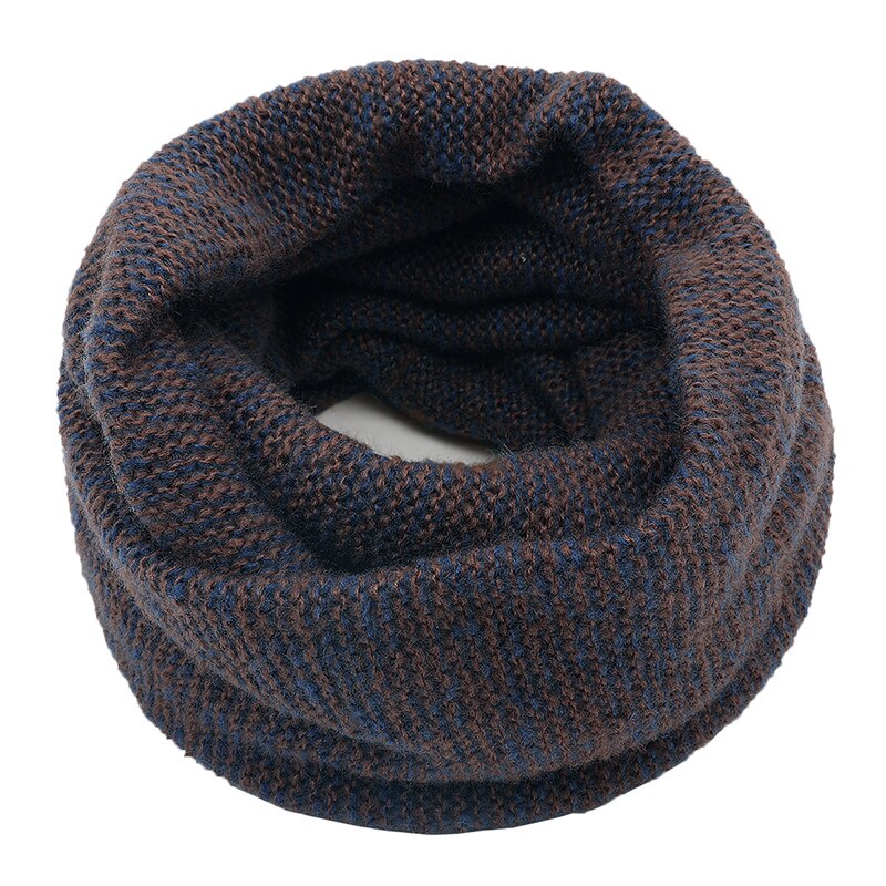 Women Men Knitted Snood Scarf Infinity Scarves Autumn Winter Warm Comfortable 2 Circle Ring Scarf Luxury Brand Neck Scarves: dark coffee