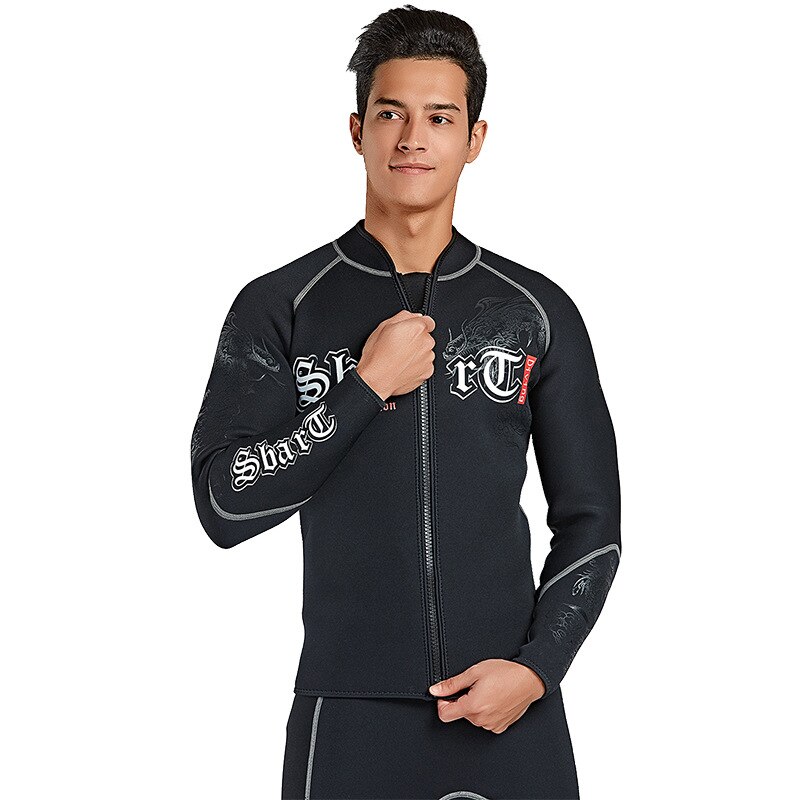 SBART 3MM Neoprene Wet Suit Men&#39;s Long Sleeve Black Tops Pants Dive Suit Winter Swim Scuba Dive Wet Suit for Cold Water Suit