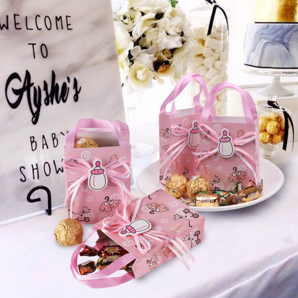 Ourwarm rosa bursdagsfest tyllbord skjørt kraft boks fest favoriserer til gjestedåp baby dusj borddekorasjon