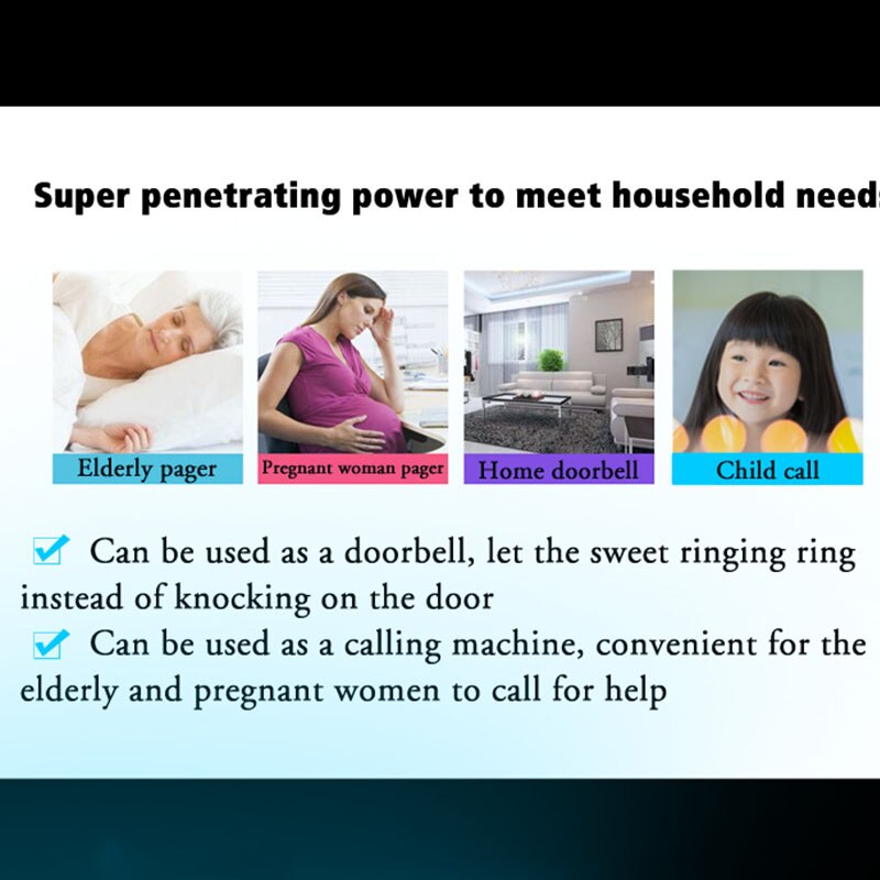 CACAZI 5 levels 36 Chimes 110DB 300M Remote Wireless Doorbell Waterproof LED Light Door Bell Battery powered Smart Door Bell