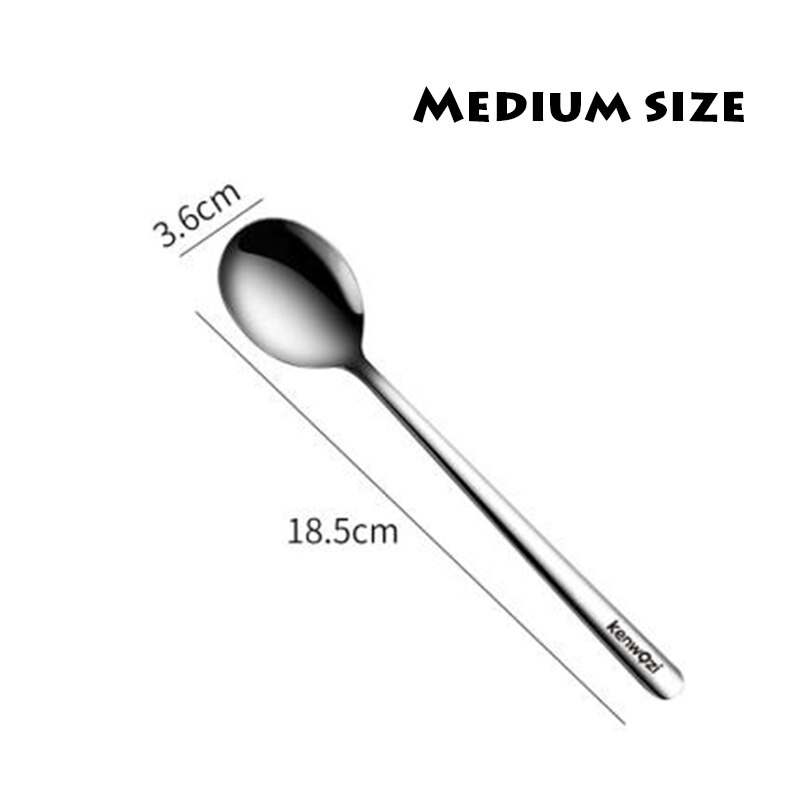 Sked av rostfritt stål för hemmabruk, ätsked, dricksoppa, koreansk lång sked, förtjockad blandningssked, liten sked.: 2