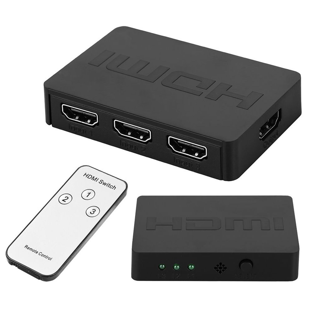 3X1 Hdmi Splitter Switcher 3 Port Hub Box Auto Switch 3 In 1 Out 1080P Hd 3D