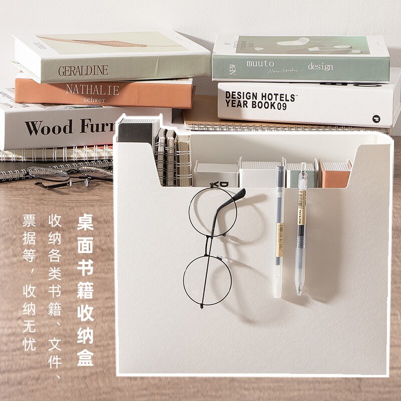 Caja de almacenamiento de papelería, organizador de escritorio para documentos, soporte de archivos de oficina, papelería plegable, bandeja para documentos